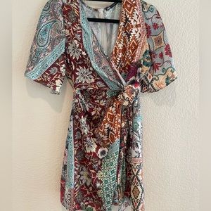 Zara Boho Handkerchief Wrap Dress